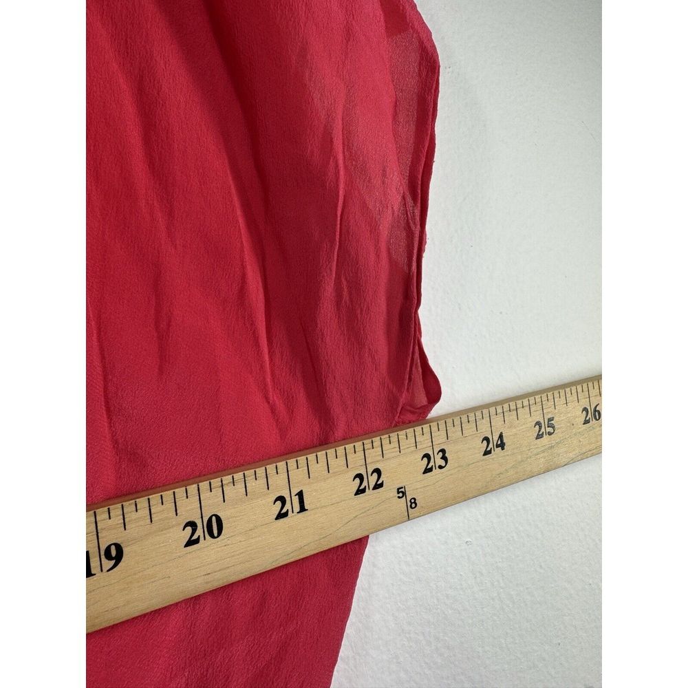 Petticoat Alley 100% Silk Short Sleeve Top Blouse Size Large Pink - Picture 7 of 9